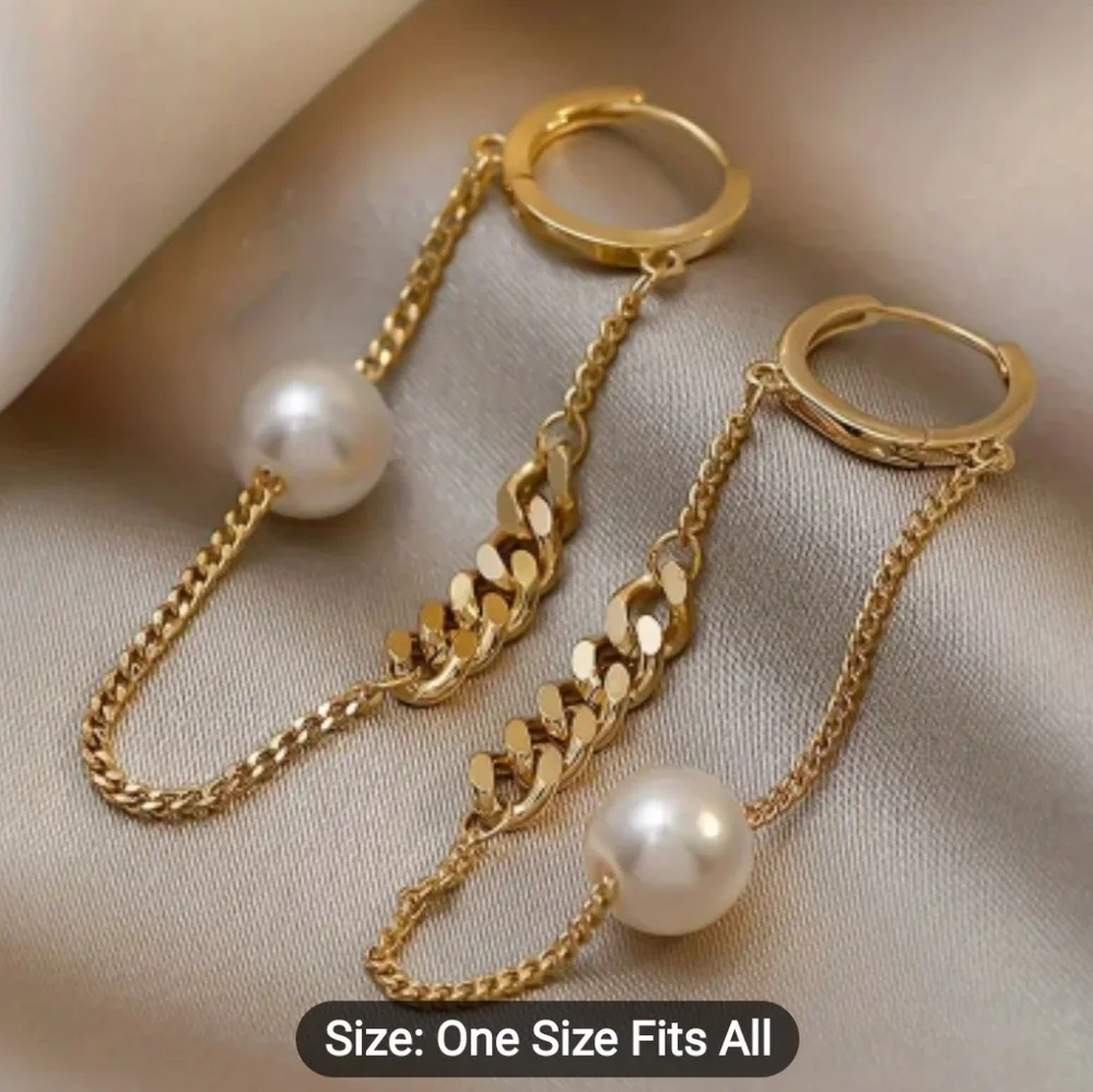 🎶 Earrings with faux pearl